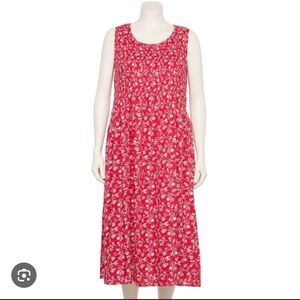 Croft & Barrow Red Smock Dress